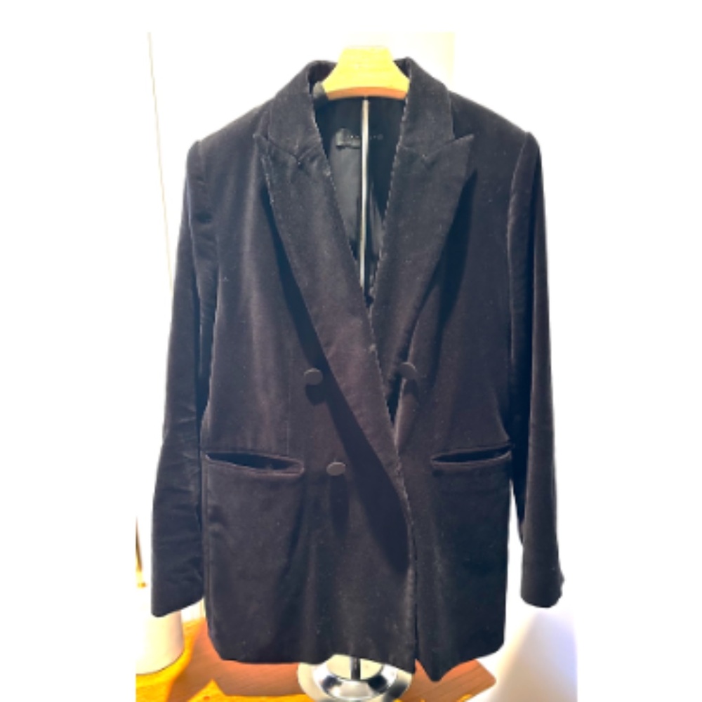 Zare Velvet Double breasted Jacket Sz XL